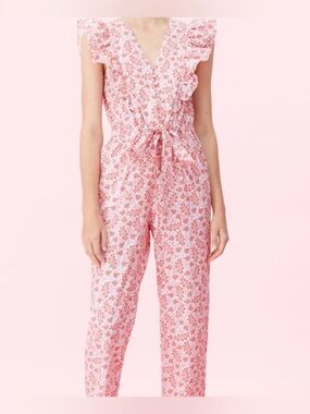 100% Cotton Jumpsuit Paisley Romantic Ruffle